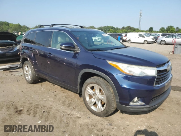 2015 Toyota Highlander Limited with VIN 5TDDKRFH5FS151919, listed as a Copart auction lot 59583645 with 105,543 mi miles and Salvage title. Bid and sale history available at DreamBid. Image 4.