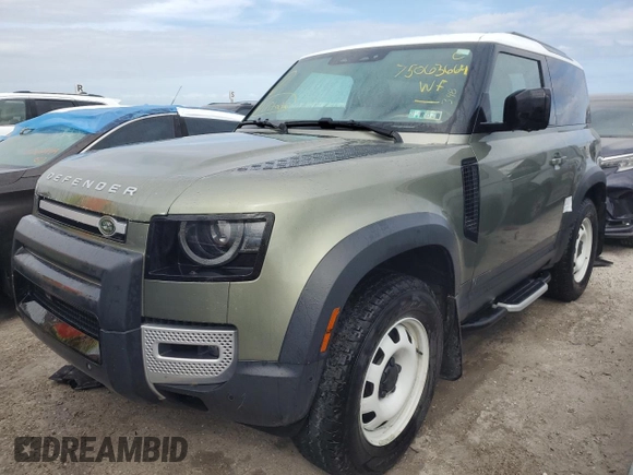 2023 Land Rover Defender S with VIN SALEJ6EX1P2114172, listed as a Copart auction lot 75063664 with Not provided miles and Salvage title. Bid and sale history available at DreamBid. Image 1.