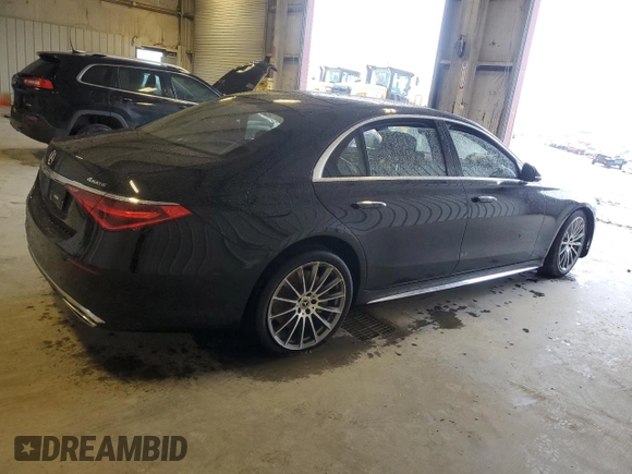 2022 Mercedes-Benz S-Class S 500 with VIN W1K6G6DB3NA107684, listed as a Copart auction lot 48177345 with 0 mi miles and Salvage Title. Bid and sale history available at carsss.com. Image 3.