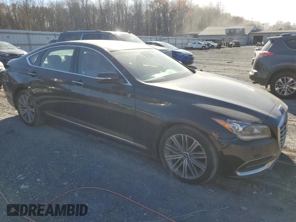 2018 Genesis G80 3.8L with VIN KMHGN4JEXJU250000, listed as a Copart auction lot 79301174 with 74,636 mi miles and Salvage title. Bid and sale history available at DreamBid. Image 4.