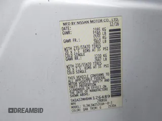 2017 Nissan Murano S with VIN 5N1AZ2MH6HN126489, listed as a IAAI auction lot 41559261 with 81,567 mi miles and . Bid and sale history available at DreamBid. Image 9.