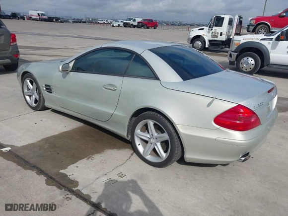 2003 Mercedes-Benz SL-Class with VIN WDBSK75F83F009893, listed as a IAAI auction lot 41517780 with 143,104 mi miles. Bid and sale history available at carsss.com. Image 3.