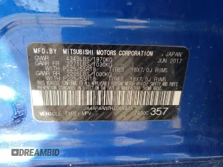 2017 Mitsubishi Outlander SEL с VIN JA4AP4AW7HZ065276, выставлен на аукционе Copart как лот 48136015 с пробегом 124 293 миль миль и Чистый • Clean title. История ставок и продаж доступна на DreamBid. Изображение 13.