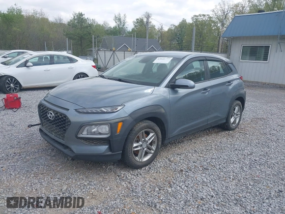 2019 Hyundai Kona SE with VIN KM8K12AA0KU257384, listed as a IAAI auction lot 42049777 with 91,000 mi miles. Bid and sale history available at carsss.com. Image 2.
