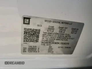 2019 Buick Enclave Premium with VIN 5GAERCKW3KJ318370, listed as a Copart auction lot 83190304 with 62,182 mi miles and Salvage Title. Bid and sale history available at DreamBid. Image 13.