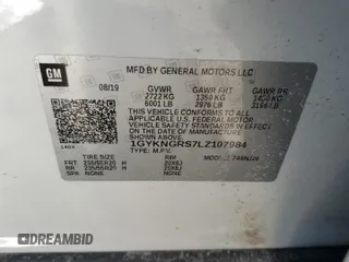 2020 Cadillac XT5 Sport AWD with VIN 1GYKNGRS7LZ107984, listed as a Copart auction lot 42578205 with 88,411 mi miles and Salvage title. Bid and sale history available at DreamBid. Image 14.