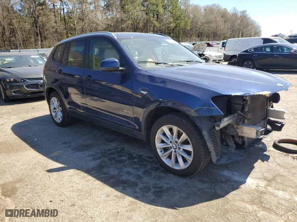 2015 BMW X3 xDrive28i with VIN 5UXWX9C59F0D58967, listed as a Copart auction lot 50087045 with 97,186 mi miles and Salvage Title. Bid and sale history available at carsss.com. Image 4.