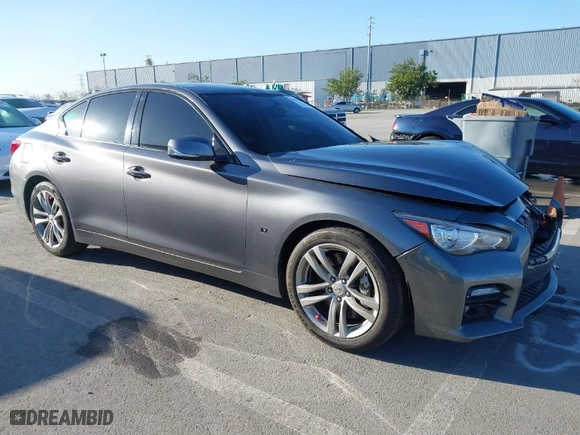 2015 Infiniti Q50 Premium with VIN JN1BV7APXFM333101, listed as a IAAI auction lot 41667109 with 112,477 mi miles. Bid and sale history available at carsss.com. Image 1.