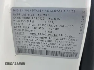 2008 Volkswagen Touareg V6 z VIN WVGBE77L78D052289, wystawiony jako Copart lot #58817765 z przebiegiem 139 818 mil mil oraz Tytuł czysty. Historia ofert i sprzedaży dostępna na DreamBid. Obrazek 12.