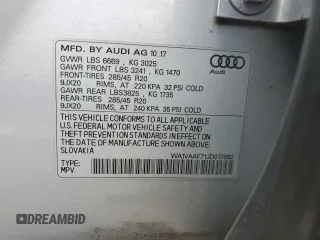 2018 Audi Q7 Prestige with VIN WA1VAAF71JD017682, listed as a Copart auction lot 58713945 with 120,610 mi miles and Salvage title. Bid and sale history available at DreamBid. Image 14.