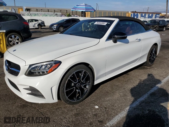 2020 Mercedes-Benz C 300 with VIN WDDWK8DB3LF959785, listed as a Copart auction lot 75055304 with 36,971 mi miles and Salvage Title. Bid and sale history available at DreamBid. Image 1.