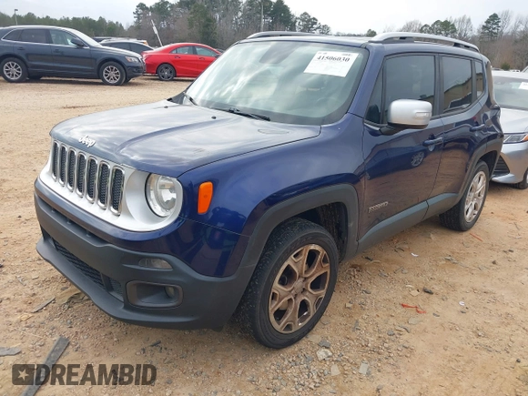 2017 Jeep Renegade Limited with VIN ZACCJBDB9HPE72768, listed as a IAAI auction lot 41506030 with 93,657 mi miles and . Bid and sale history available at DreamBid. Image 17.