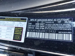 2024 Mercedes-Benz C 300 with VIN W1KAF4GB4RR215932, listed as a IAAI auction lot 40839013 with Not Provided miles and . Bid and sale history available at carsss.com. Image 9.
