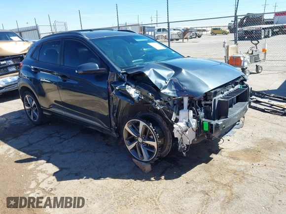 2019 Hyundai Kona Limited with VIN KM8K33A57KU223932, listed as a IAAI auction lot 41869416 with 102,424 mi miles. Bid and sale history available at carsss.com. Image 1.