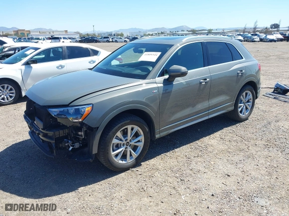 2021 Audi Q3 S line Premium with VIN WA1DECF30M1034147, listed as a IAAI auction lot 41809344 with 25,120 mi miles. Bid and sale history available at carsss.com. Image 18.