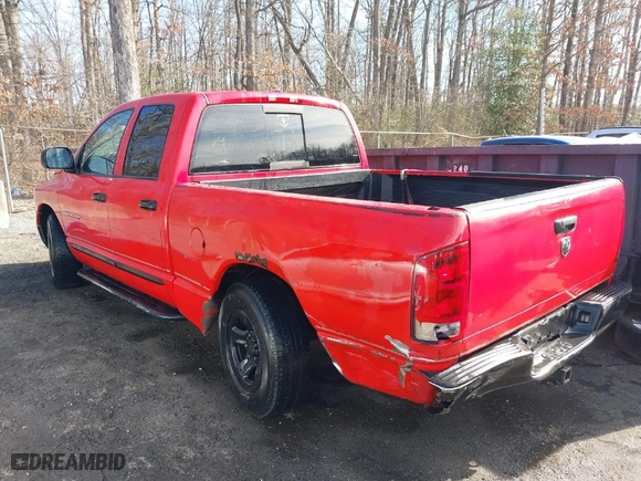 2005 Dodge Ram 1500 SLT with VIN 1D7HA18N85J581728, listed as a IAAI auction lot 41743367 with 158,111 mi miles. Bid and sale history available at carsss.com. Image 3.