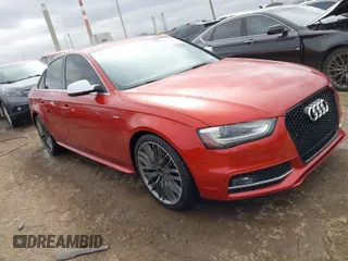 2014 Audi S4 Premium Plus with VIN WAUBGAFL8EA077385, listed as a IAAI auction lot 41803300 with 102,323 mi miles. Bid and sale history available at carsss.com. Image 1.