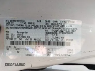 2015 Ford Focus Titanium с VIN 1FADP3J27FL341102, выставлен на аукционе IAAI как лот 41793450 с пробегом 96 465 миль миль и . История ставок и продаж доступна на DreamBid. Изображение 9.