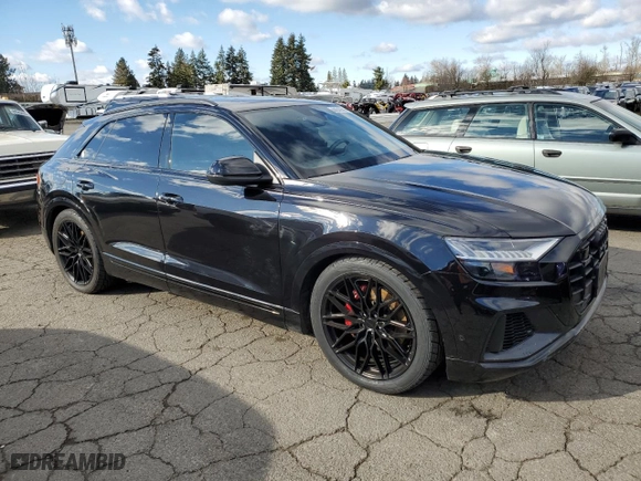 2020 Audi Q8 Prestige with VIN WA1FVAF18LD010042, listed as a Copart auction lot 44043535 with 36257 miles and Salvage Title. Bid and sale history available at carsss.com. Image 4.