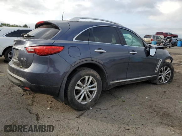 2010 Infiniti FX35 with VIN JN8AS1MW1AM851242, listed as a Copart auction lot 74244064 with 0 mi miles and Salvage Title. Bid and sale history available at carsss.com. Image 3.