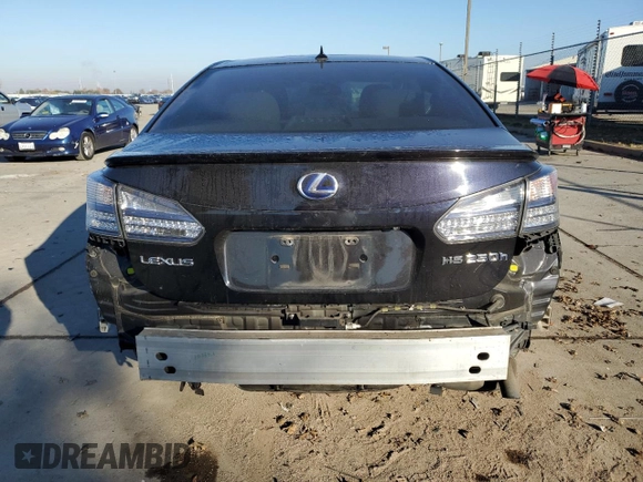 2010 Lexus HS 250h with VIN JTHBB1BA1A2014489, listed as a Copart auction lot 83256684 with 136,657 mi miles and Salvage Title. Bid and sale history available at DreamBid. Image 6.