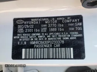 2023 Hyundai Venue SEL with VIN KMHRC8A30PU233378, listed as a Copart auction lot 53204885 with 16,570 mi miles and Salvage title. Bid and sale history available at DreamBid. Image 14.