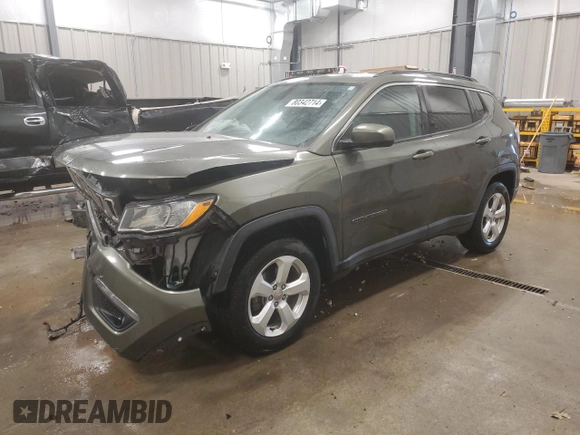 2018 Jeep Compass Latitude with VIN 3C4NJDBB9JT349493, listed as a Copart auction lot 80342714 with 56,041 mi miles and Salvage Title. Bid and sale history available at carsss.com. Image 1.