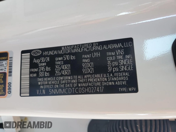 2025 Genesis GV70 Sport с VIN 5NMMCDTC0SH027417, выставлен на аукционе Copart как лот 63877005 с пробегом 940 миль миль и Списание • Salvage title. История ставок и продаж доступна на DreamBid. Изображение 13.