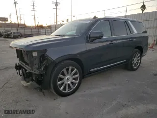 2021 Cadillac Escalade Premium Luxury Platinum with VIN 1GYS4DKL5MR367838, listed as a Copart auction lot 82016874 with 29,229 mi miles and Salvage Title. Bid and sale history available at carsss.com. Image 1.