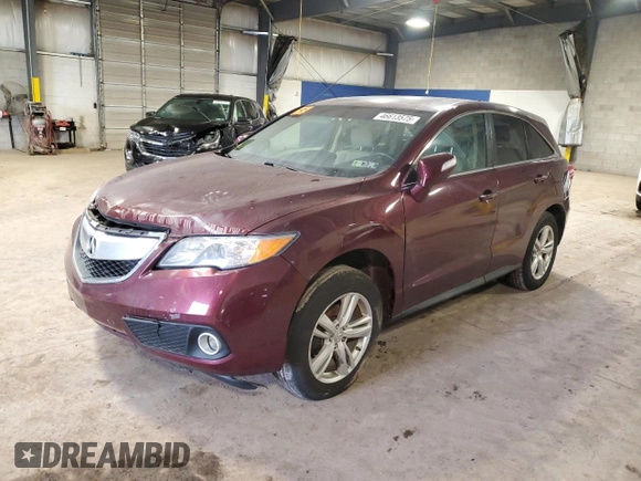 2015 Acura RDX Tech Pkg with VIN 5J8TB4H5XFL019498, listed as a Copart auction lot 46613575 with 0 mi miles and Salvage Title. Bid and sale history available at carsss.com. Image 1.