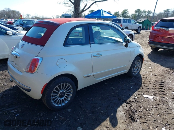 2013 FIAT 500 Lounge with VIN 3C3CFFER3DT612213, listed as a IAAI auction lot 41900845 with 67,245 mi miles and . Bid and sale history available at DreamBid. Image 4.