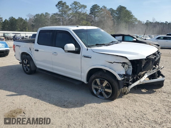 2017 Ford F-150 XL with VIN 1FTEW1EF1HFA28020, listed as a Copart auction lot 43564105 with 55,446 mi miles and Salvage title. Bid and sale history available at DreamBid. Image 4.