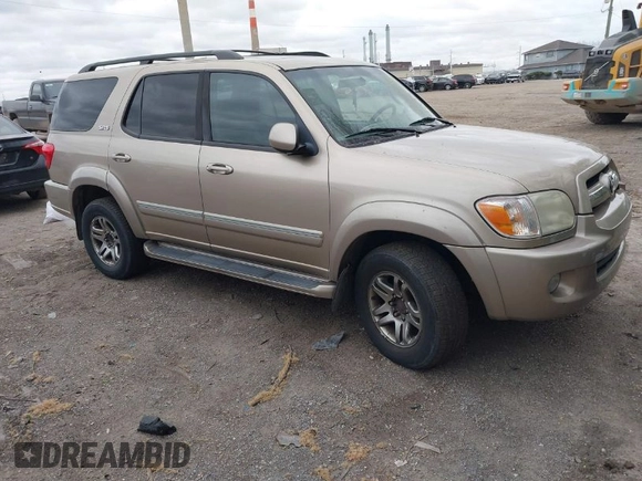 2005 Toyota Sequoia SR5 with VIN 5TDBT44A55S244712, listed as a IAAI auction lot 42037865 with 205,226 mi miles and . Bid and sale history available at DreamBid. Image 1.