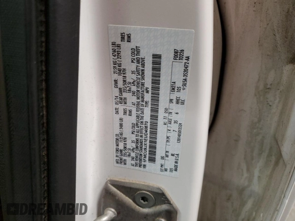 2014 Ford Escape Titanium with VIN 1FMCU9JX1EUD40870, listed as a Copart auction lot 51337695 with 163,210 mi miles and Salvage Title. Bid and sale history available at DreamBid. Image 13.