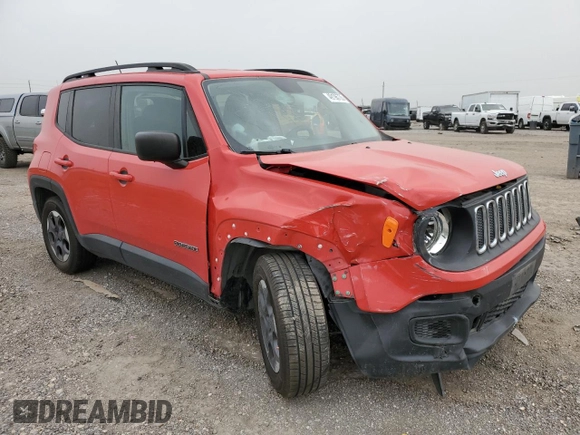 2017 Jeep Renegade Sport with VIN ZACCJAAB3HPF74288, listed as a Copart auction lot 49196735 with 42,468 mi miles and Salvage Title. Bid and sale history available at DreamBid. Image 4.