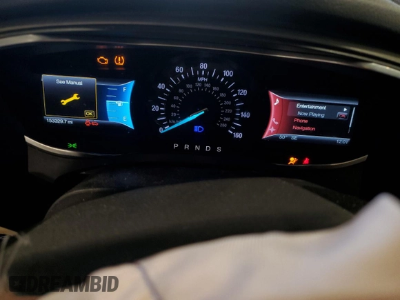 2014 Ford Fusion SE with VIN 3FA6P0HD5ER140152, listed as a Copart auction lot 43982965 with 153,329 mi miles and Salvage Title. Bid and sale history available at DreamBid. Image 9.