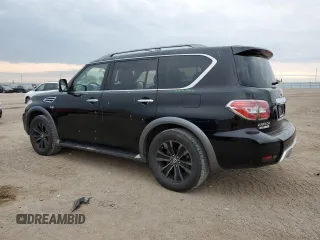 2018 Nissan Armada Platinum with VIN JN8AY2NEXJ9733932, listed as a Copart auction lot 68540944 with 60,030 mi miles and Salvage Title. Bid and sale history available at carsss.com. Image 2.