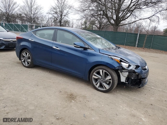 2015 Hyundai Elantra Limited with VIN KMHDH4AE2FU424014, listed as a Copart auction lot 49091015 with 46,928 mi miles and Salvage Title. Bid and sale history available at carsss.com. Image 4.