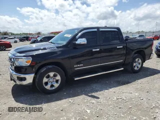 2021 Ram 1500 Big Horn with VIN 1C6SRFFT4MN657323, listed as a Copart auction lot 57825045 with 20,584 mi miles and Salvage title. Bid and sale history available at DreamBid. Image 1.