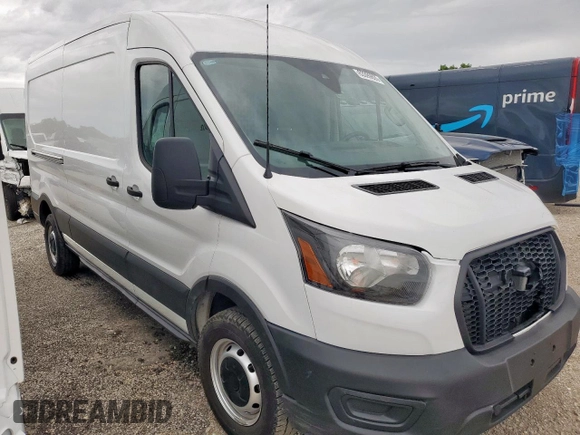 2023 Ford Transit Cargo with VIN 1FTBW9C89PKB88609, listed as a Copart auction lot 63399805 with 25,083 mi miles and Salvage title. Bid and sale history available at DreamBid. Image 4.