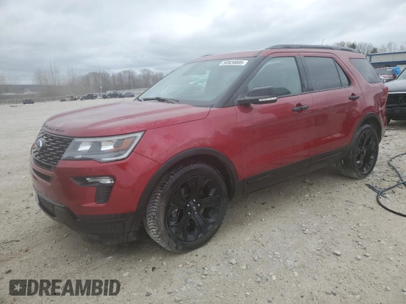 2019 Ford Explorer Sport with VIN 1FM5K8GT3KGB20072, listed as a Copart auction lot 50920005 with 37,621 mi miles and Clean Title. Bid and sale history available at carsss.com. Image 1.