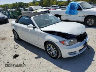 2008 BMW 1 Series 128i with VIN WBAUN13508VH77566, listed as a Copart auction lot 49605155 with 66,885 mi miles and Salvage Title. Bid and sale history available at DreamBid. Image 4.