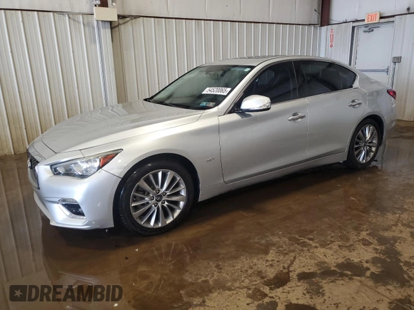 2020 Infiniti Q50 Luxe z VIN JN1EV7AP9LM202945, wystawiony jako Copart lot #54520065 z przebiegiem 87 689 mil mil oraz Szkoda całkowita • Salvage title. Historia ofert i sprzedaży dostępna na DreamBid. Obrazek 1.