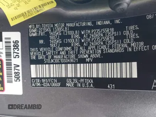 2013 Toyota Sienna LE with VIN 5TDJK3DC1DS049621, listed as a IAAI auction lot 42027930 with 206,148 mi miles and . Bid and sale history available at DreamBid. Image 9.