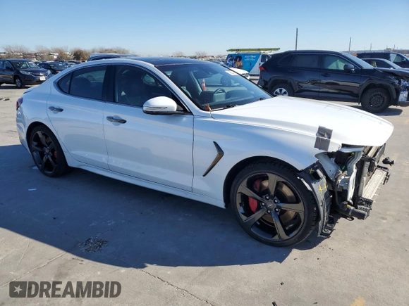 2021 Genesis G70 3.3T with VIN KMTG34LEXMU073395, listed as a Copart auction lot 43567435 with 149,093 mi miles and Salvage title. Bid and sale history available at DreamBid. Image 4.