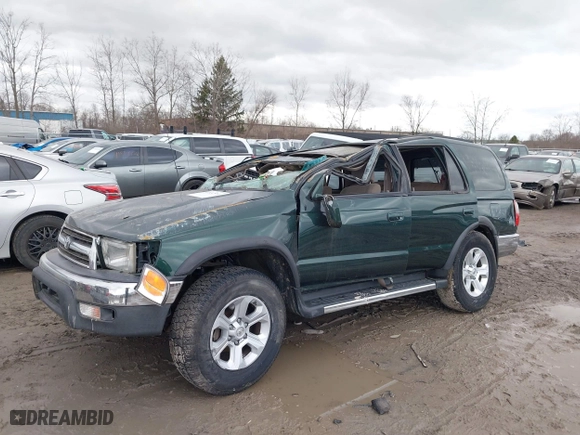 2000 Toyota 4Runner SR5 with VIN JT3HN86R1Y0294937, listed as a IAAI auction lot 41832514 with 196,806 mi miles. Bid and sale history available at carsss.com. Image 2.