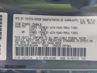 2021 Toyota Tacoma SR with VIN 3TYAX5GNXMT012484, listed as a IAAI auction lot 42429068 with 105,555 mi miles and . Bid and sale history available at DreamBid. Image 9.