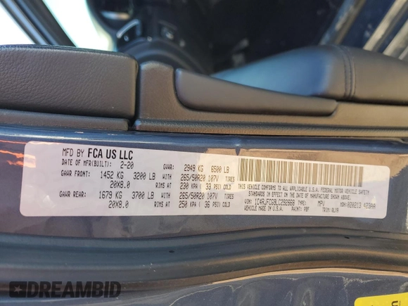 2020 Jeep Grand Cherokee Overland z VIN 1C4RJFCG9LC292668, wystawiony jako Copart lot #89345895 z przebiegiem 83 811 mil mil oraz Szkoda całkowita • Salvage title. Historia ofert i sprzedaży dostępna na DreamBid. Obrazek 12.