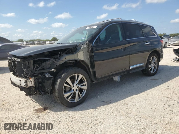 2013 Infiniti JX35 with VIN 5N1AL0MMXDC345884, listed as a Copart auction lot 71356404 with 150,655 mi miles and Salvage Title. Bid and sale history available at carsss.com. Image 1.