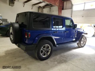 2018 Jeep Wrangler Unlimited Sahara with VIN 1C4HJXEGXJW313893, listed as a Copart auction lot 49895945 with 113,480 mi miles and Salvage Title. Bid and sale history available at carsss.com. Image 3.
